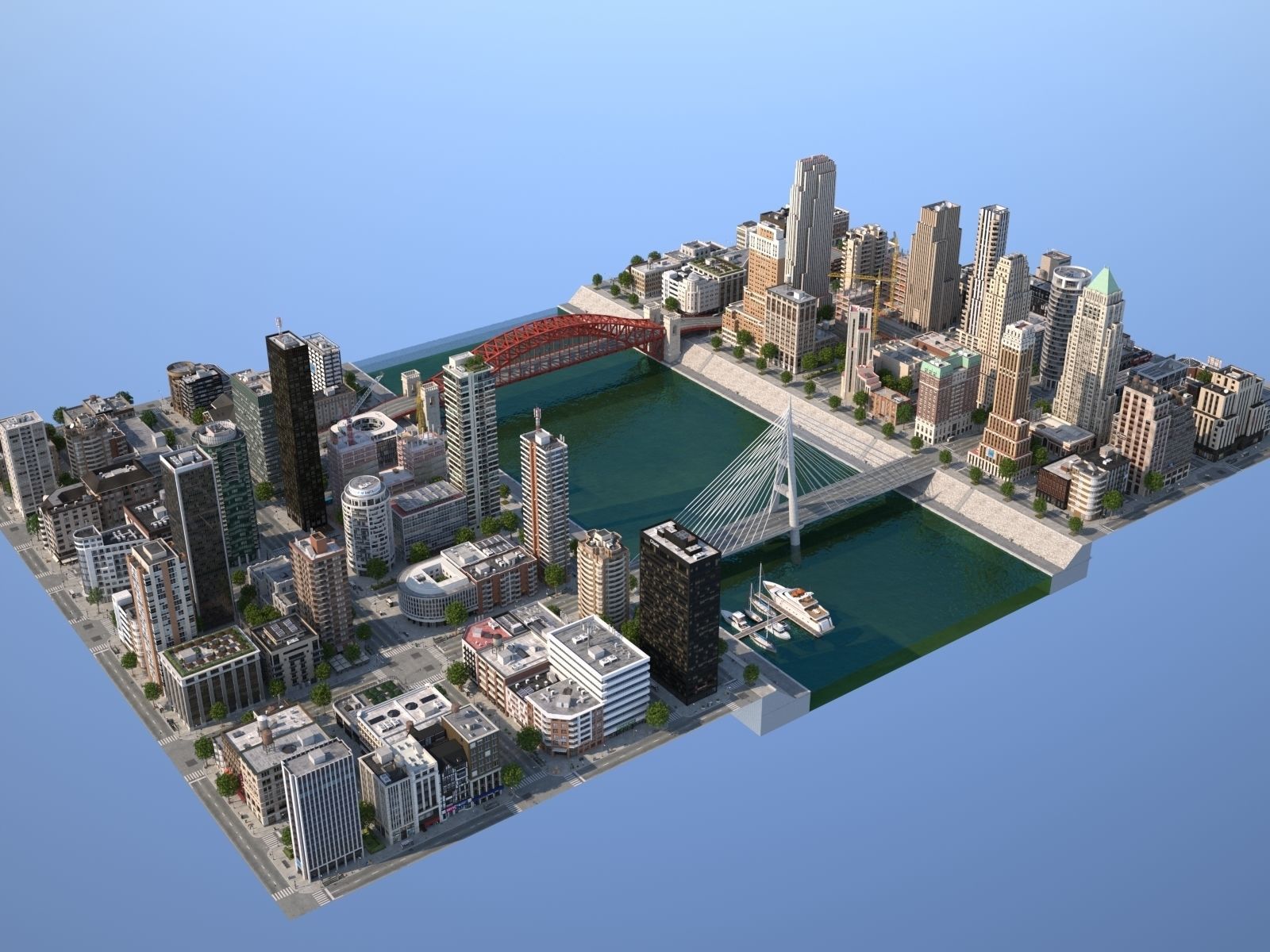 River City Low-poly 3D model_4