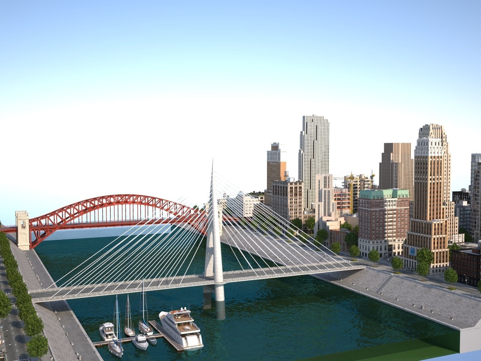 River City Low-poly 3D model_3