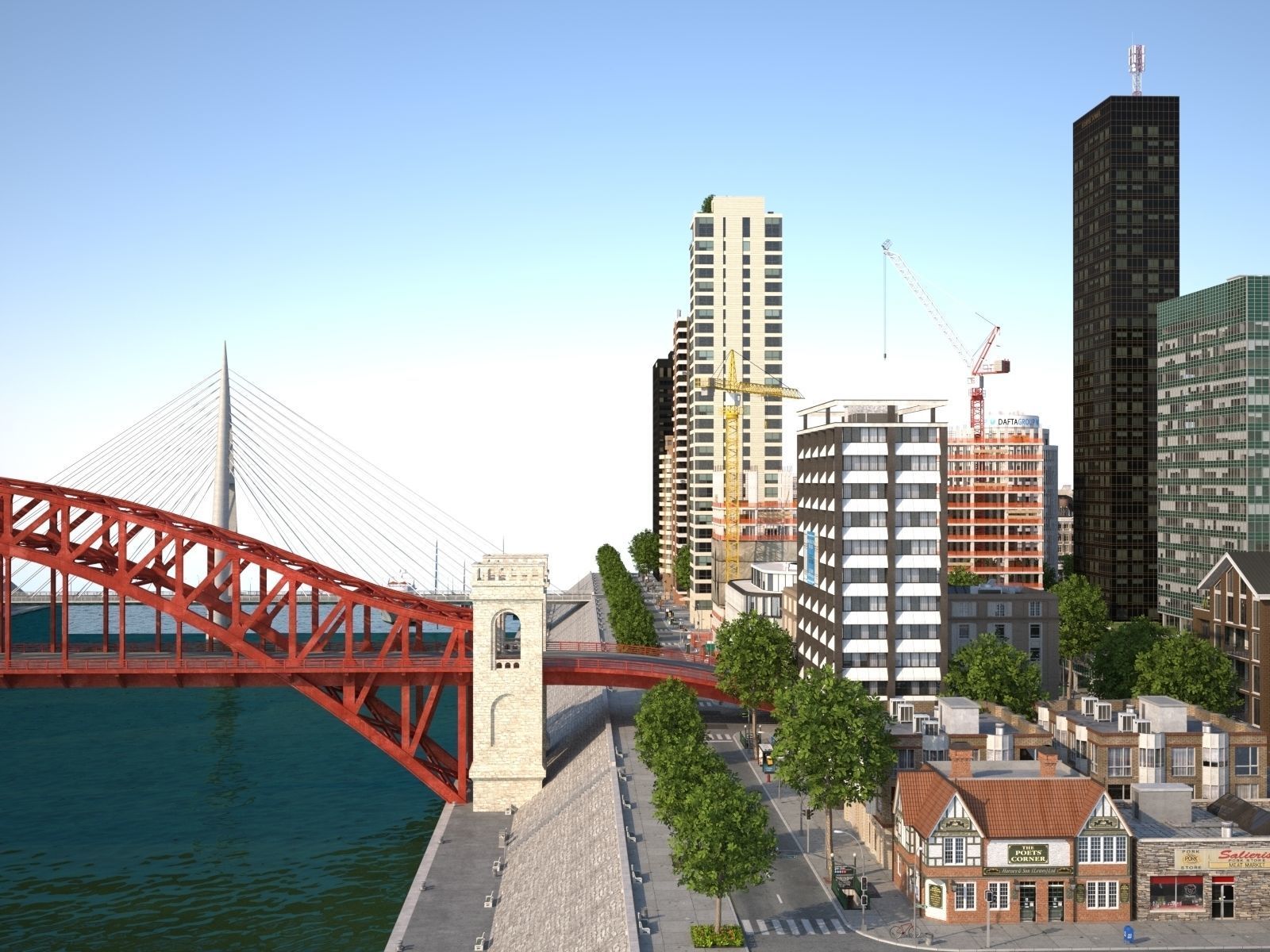 River City Low-poly 3D model_62