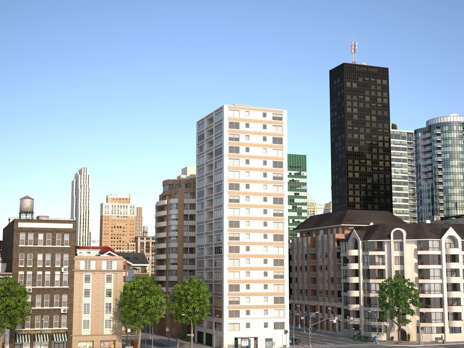 River City Low-poly 3D model_21