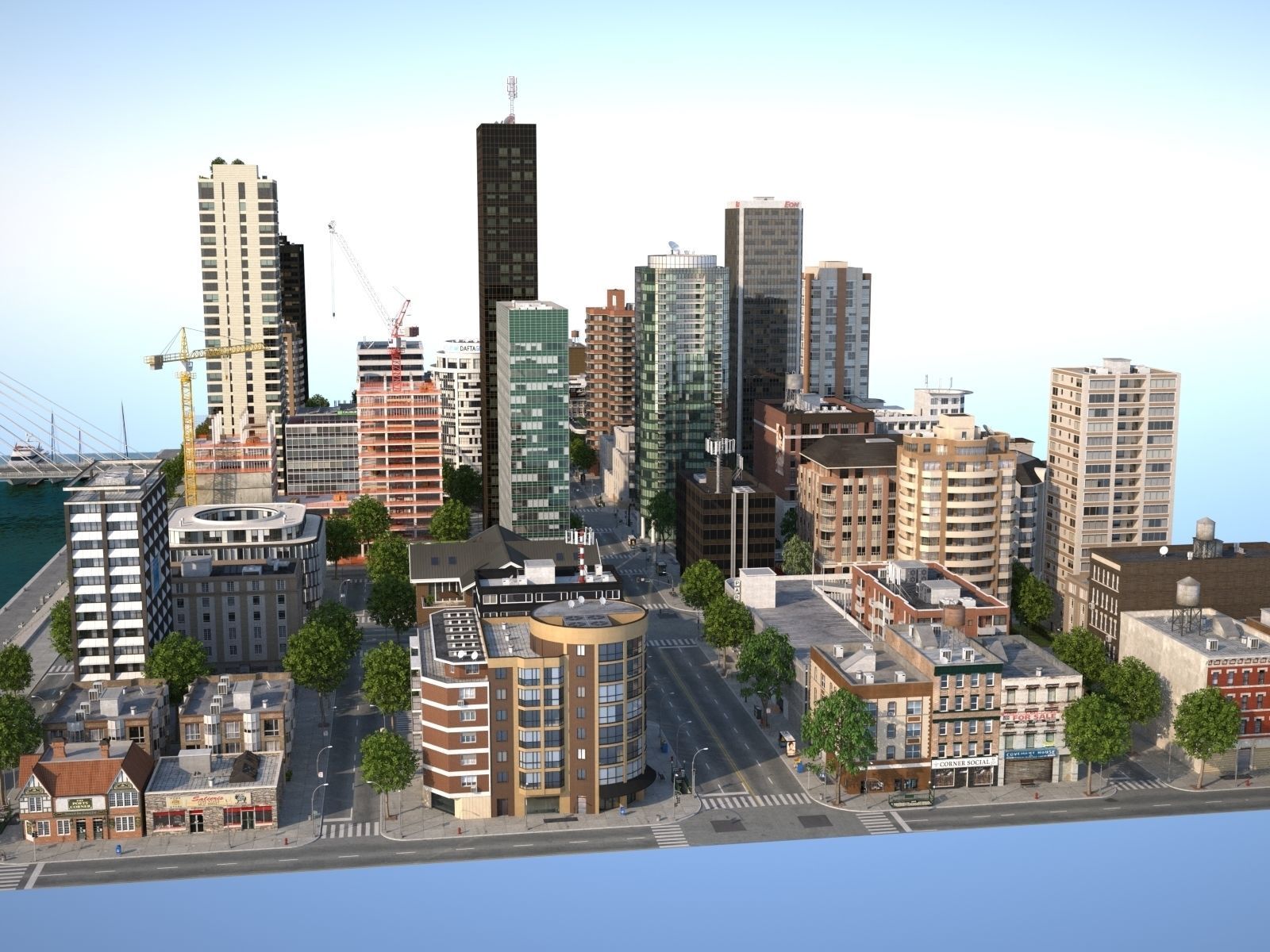 River City Low-poly 3D model_69