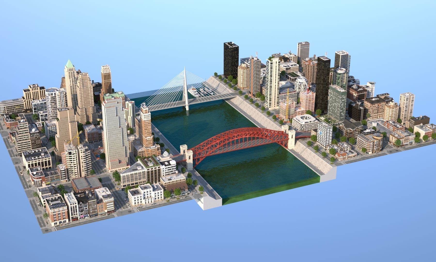 River City Low-poly 3D model_37