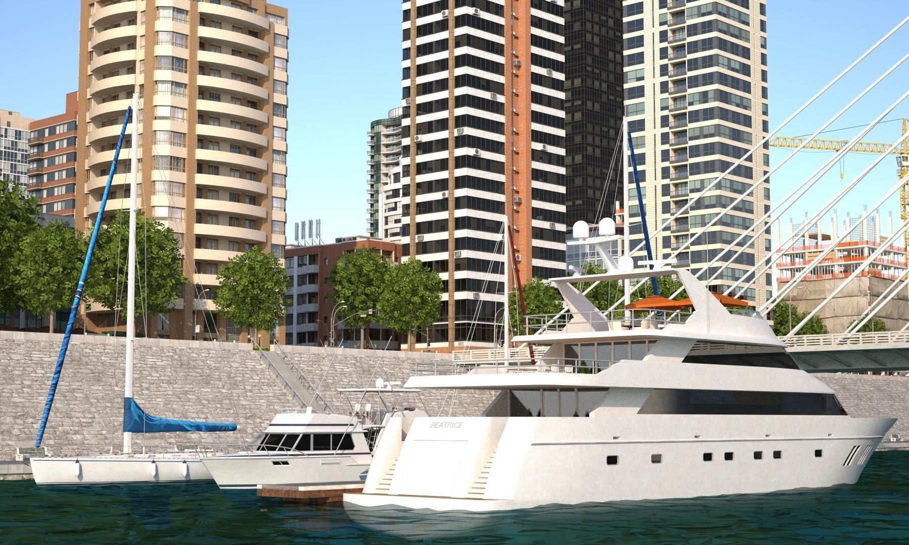 River City Low-poly 3D model_46