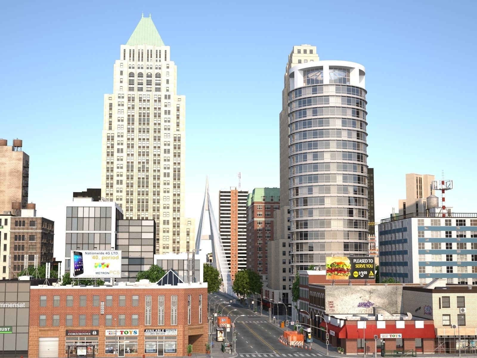 River City Low-poly 3D model_23