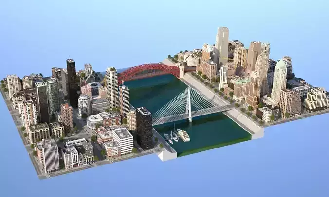 River City Low-poly 3D model
