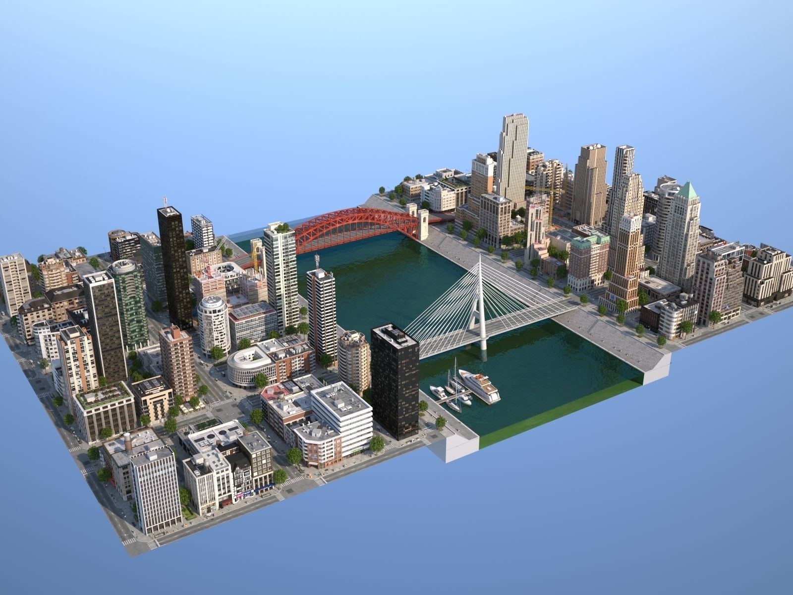 River City Low-poly 3D model_5
