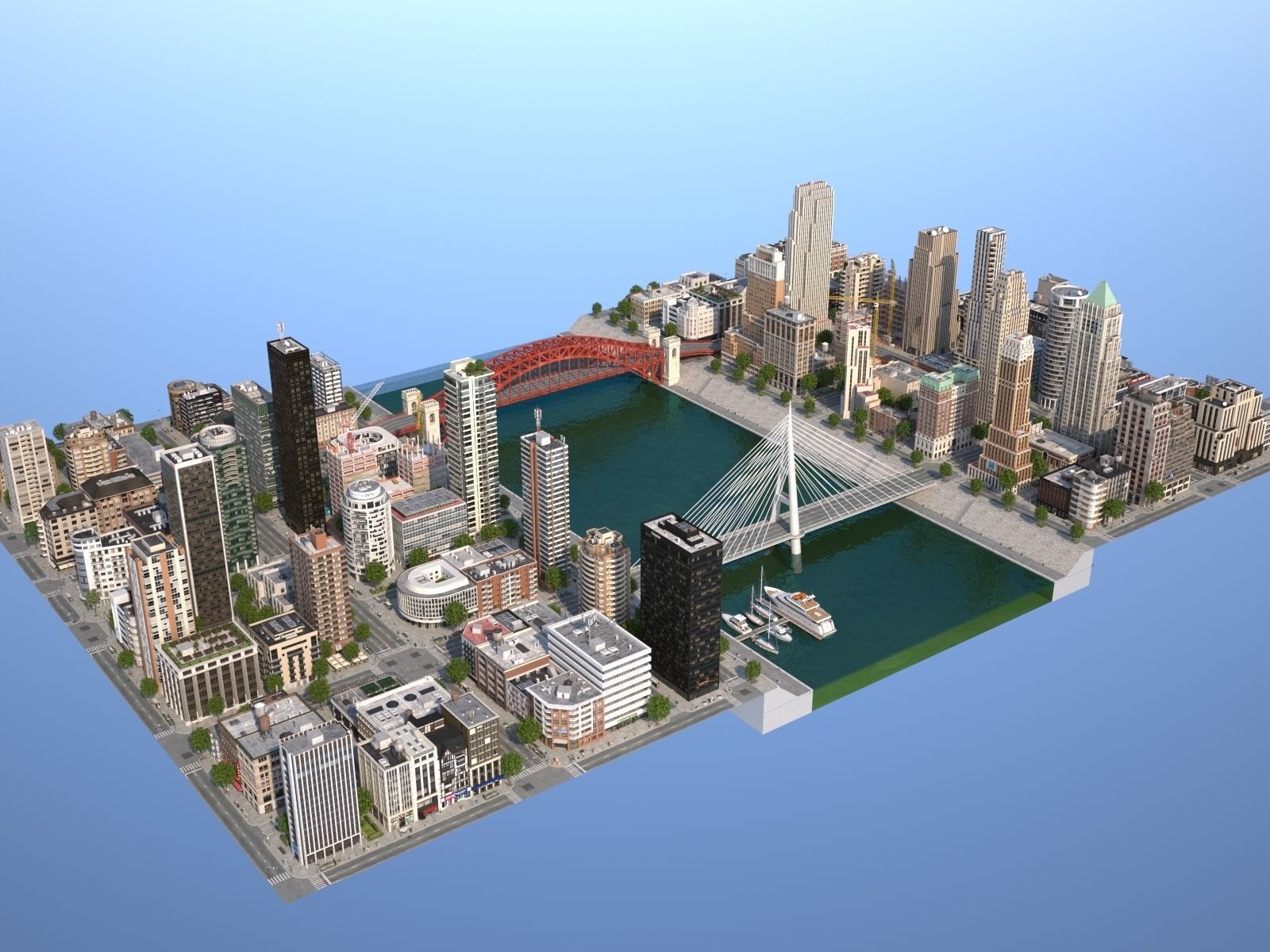 River City Low-poly 3D model_1