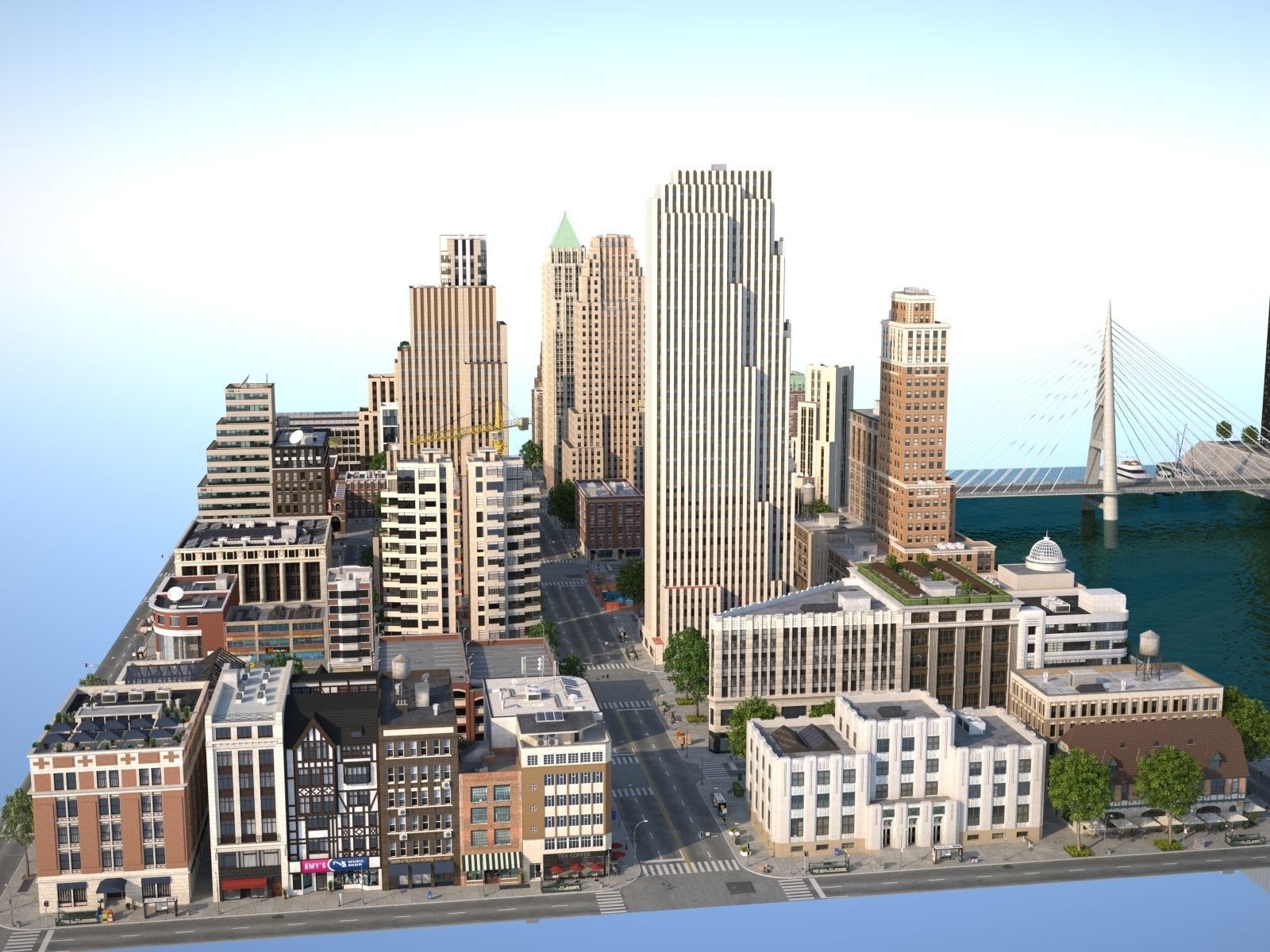 River City Low-poly 3D model_66