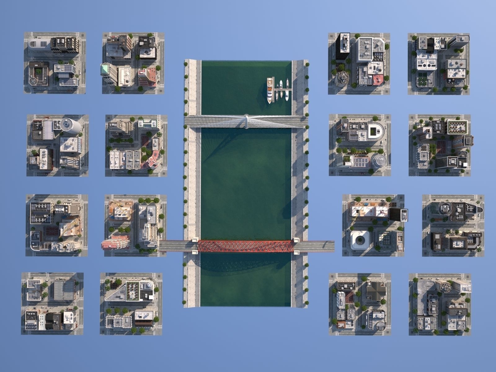 River City Low-poly 3D model_6