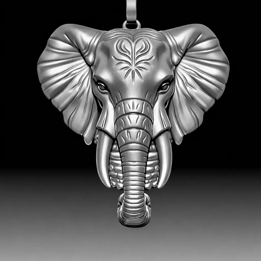 3D digital model of an elephant head designed 3D print model