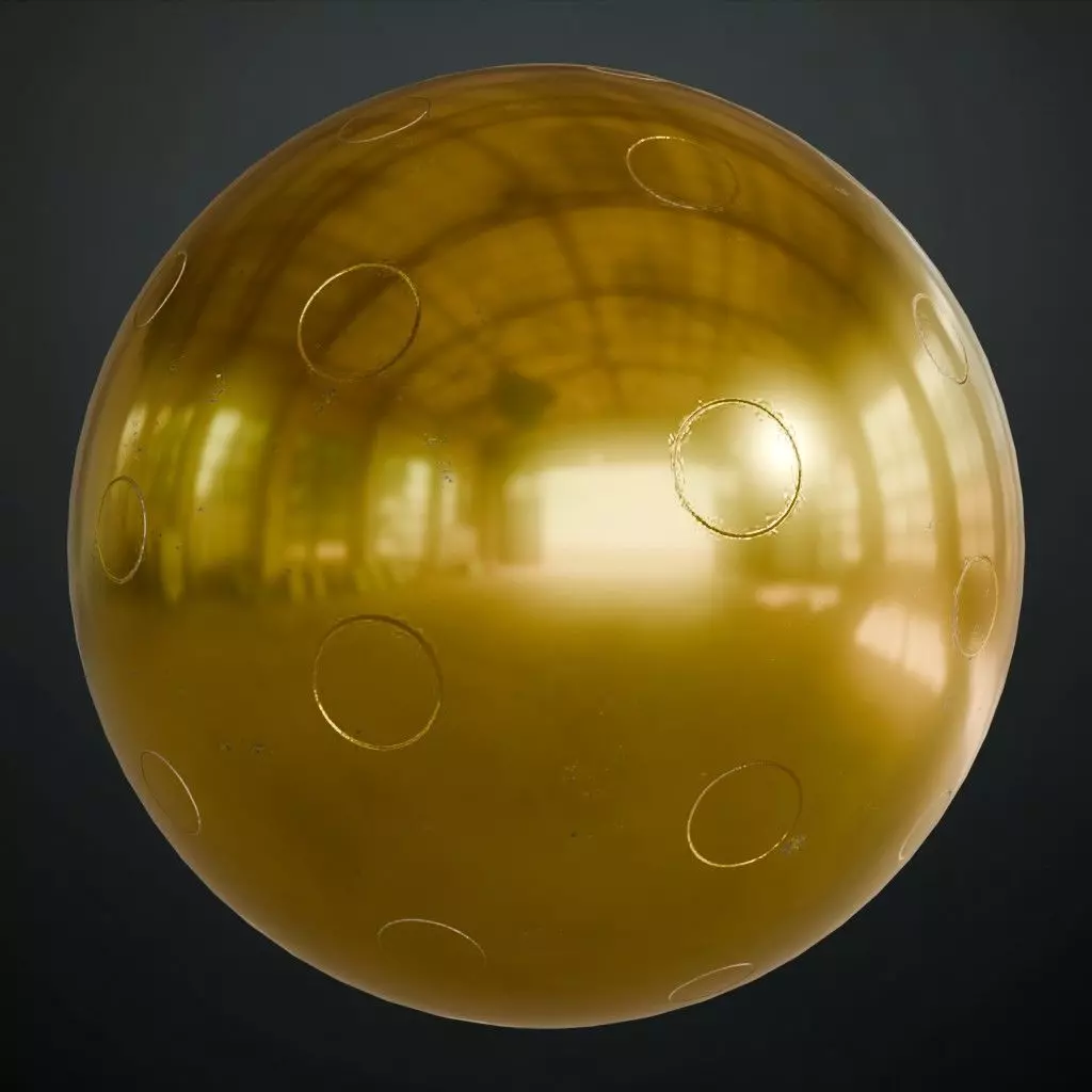 Golden Corrugated Metal Grill PBR Seamless Texture