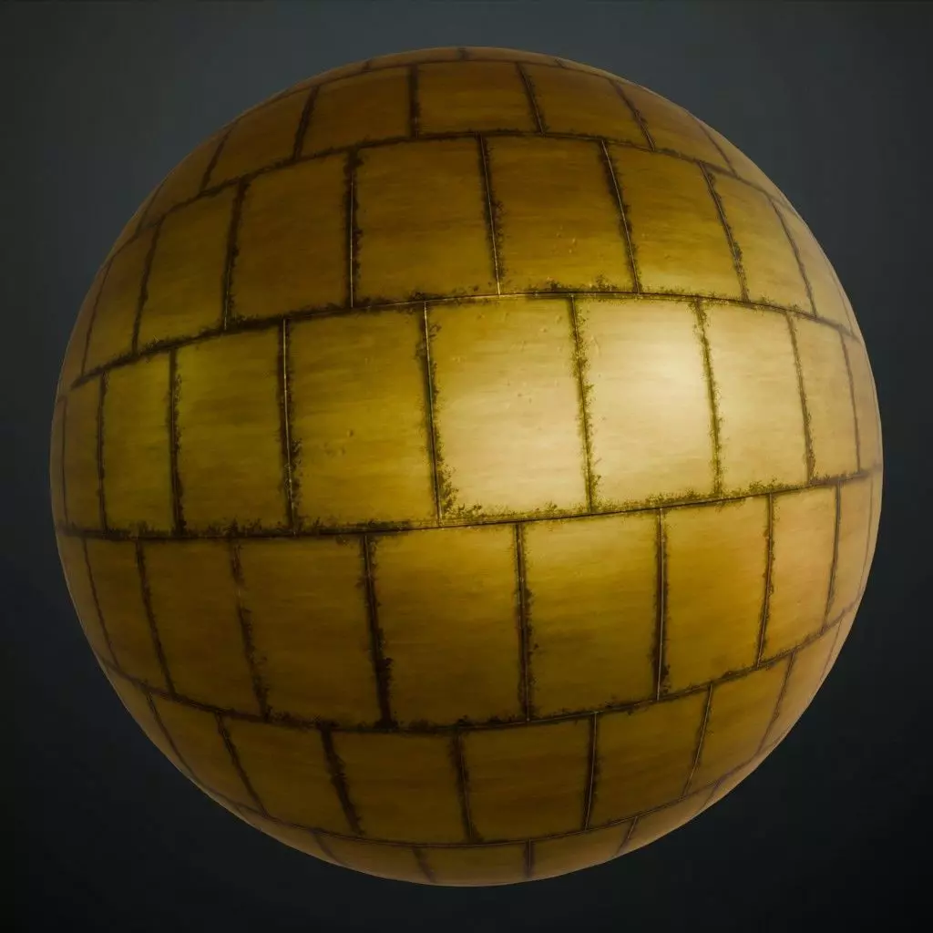Golden Metal Copper Roof PBR Seamless Texture