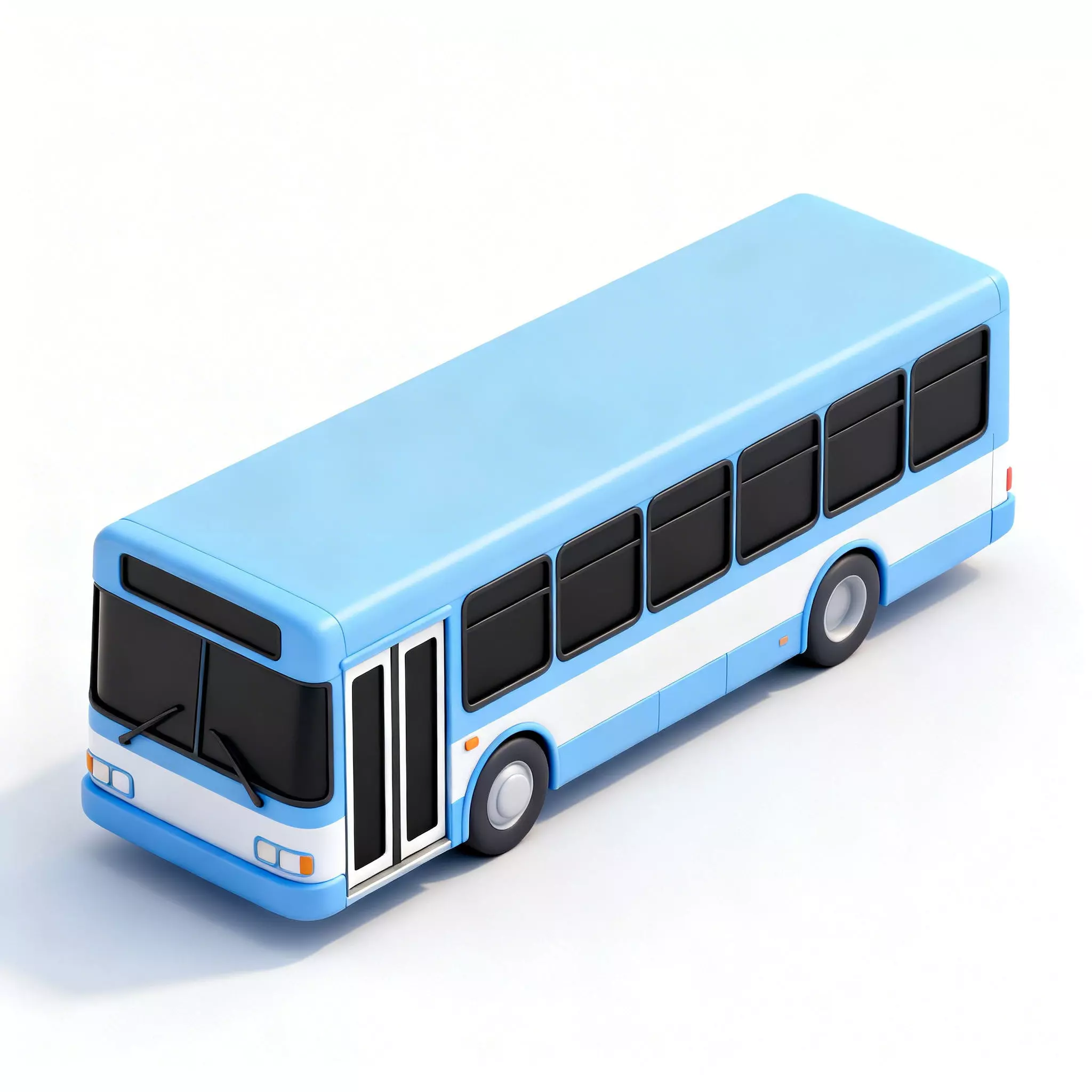 Stylized City Transit Bus 3D Model Low-poly 3D model
