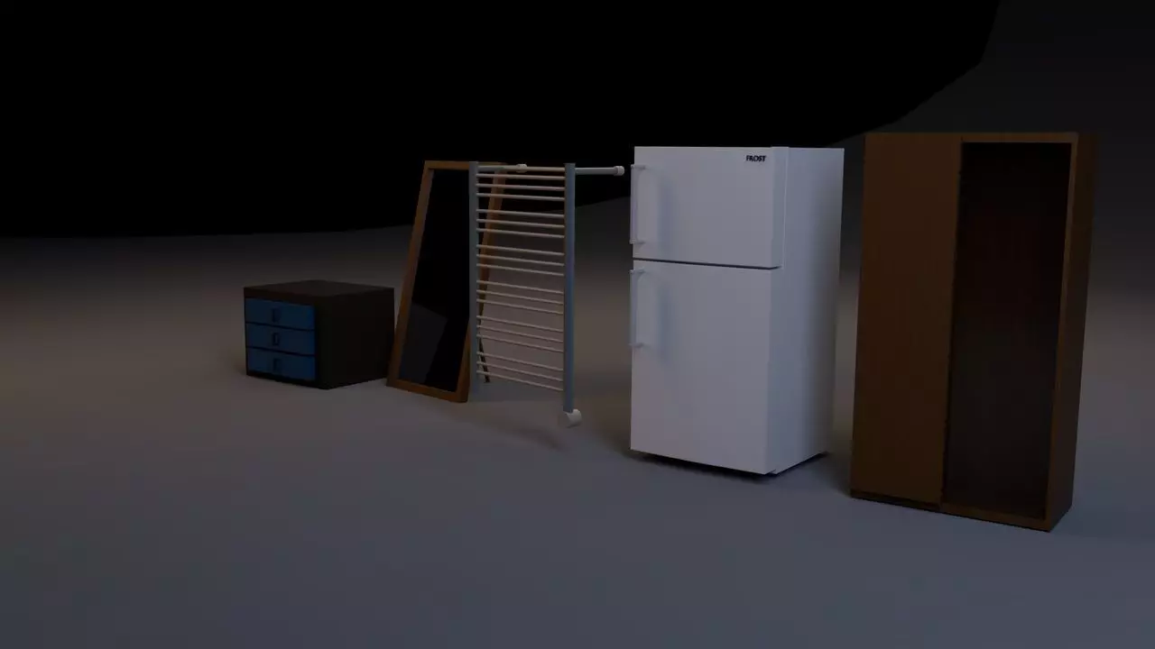 Essential Household Furniture and Appliance Set 3D model