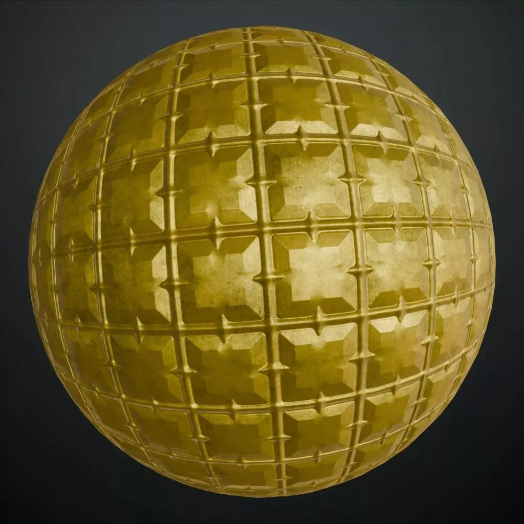 Golden Metal Sci-Fi PBR Seamless Texture