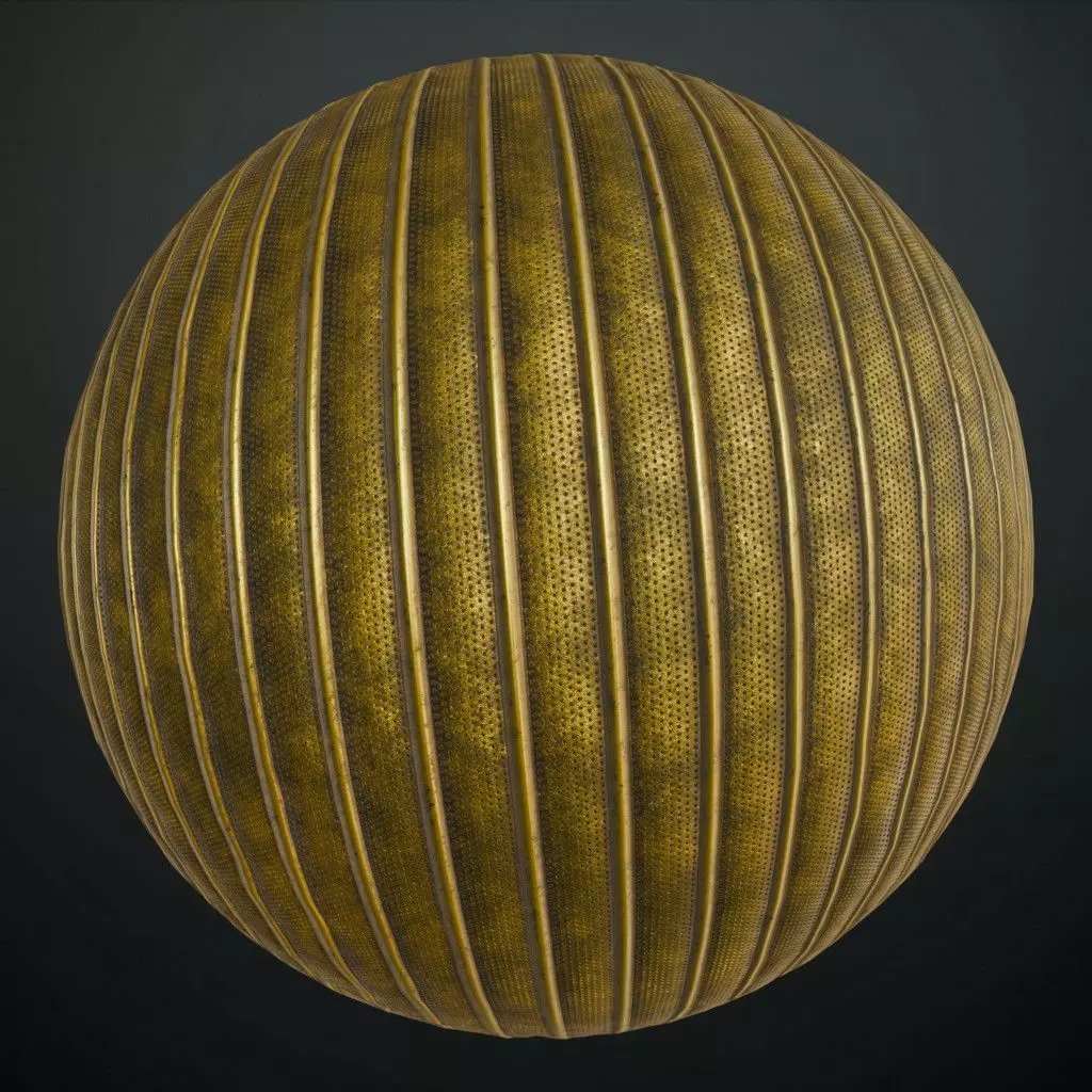 Golden Rust Metal Corrugated Transparent PBR Seamless Texture
