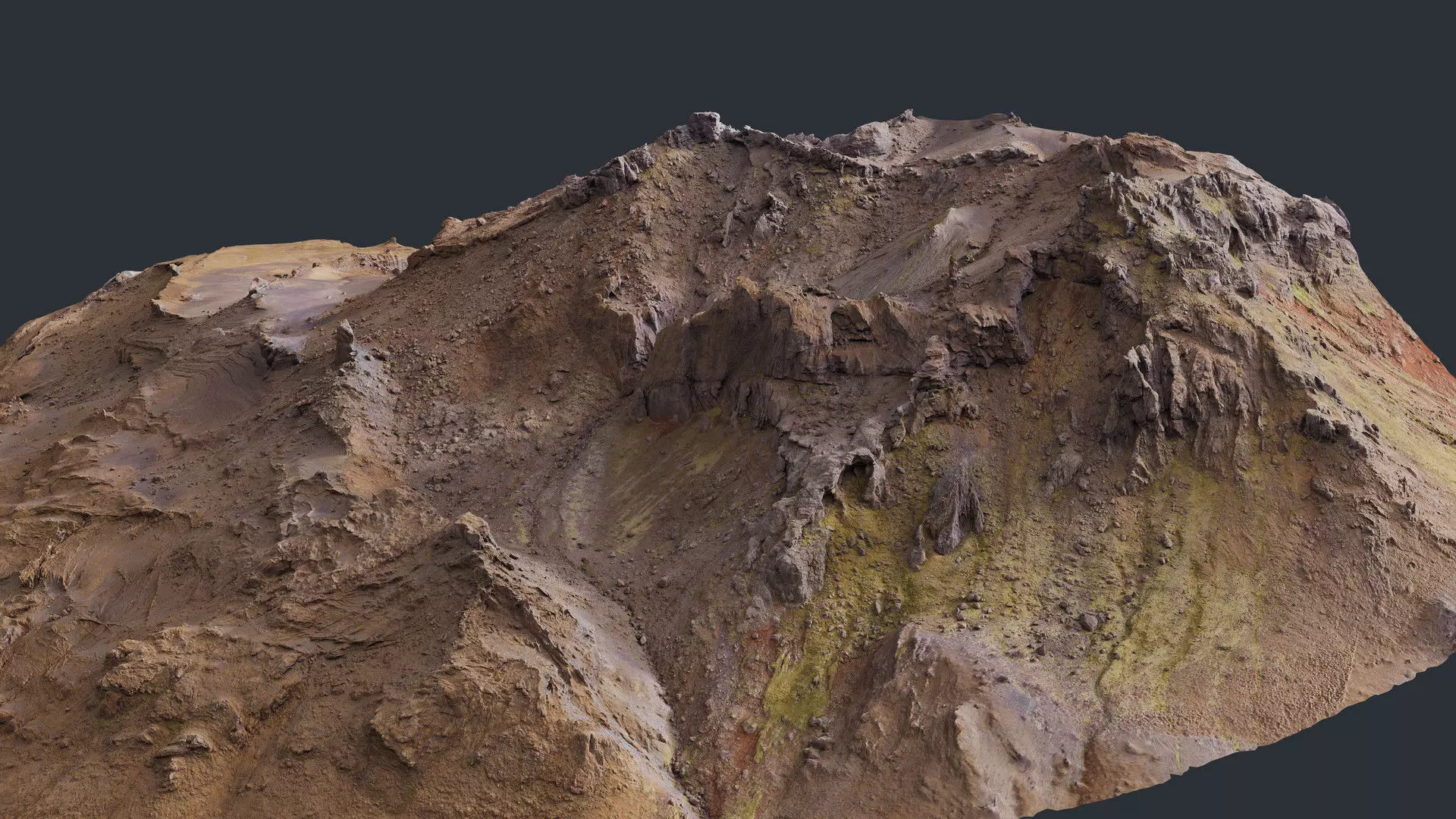Volcanic Mountain Low-poly 3D model