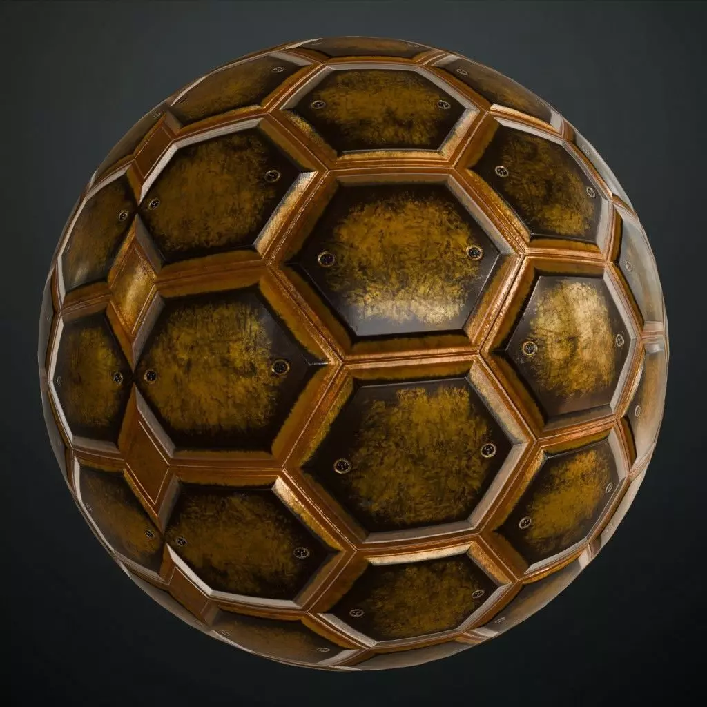 Golden Rusty Metal Plate PBR Seamless Texture