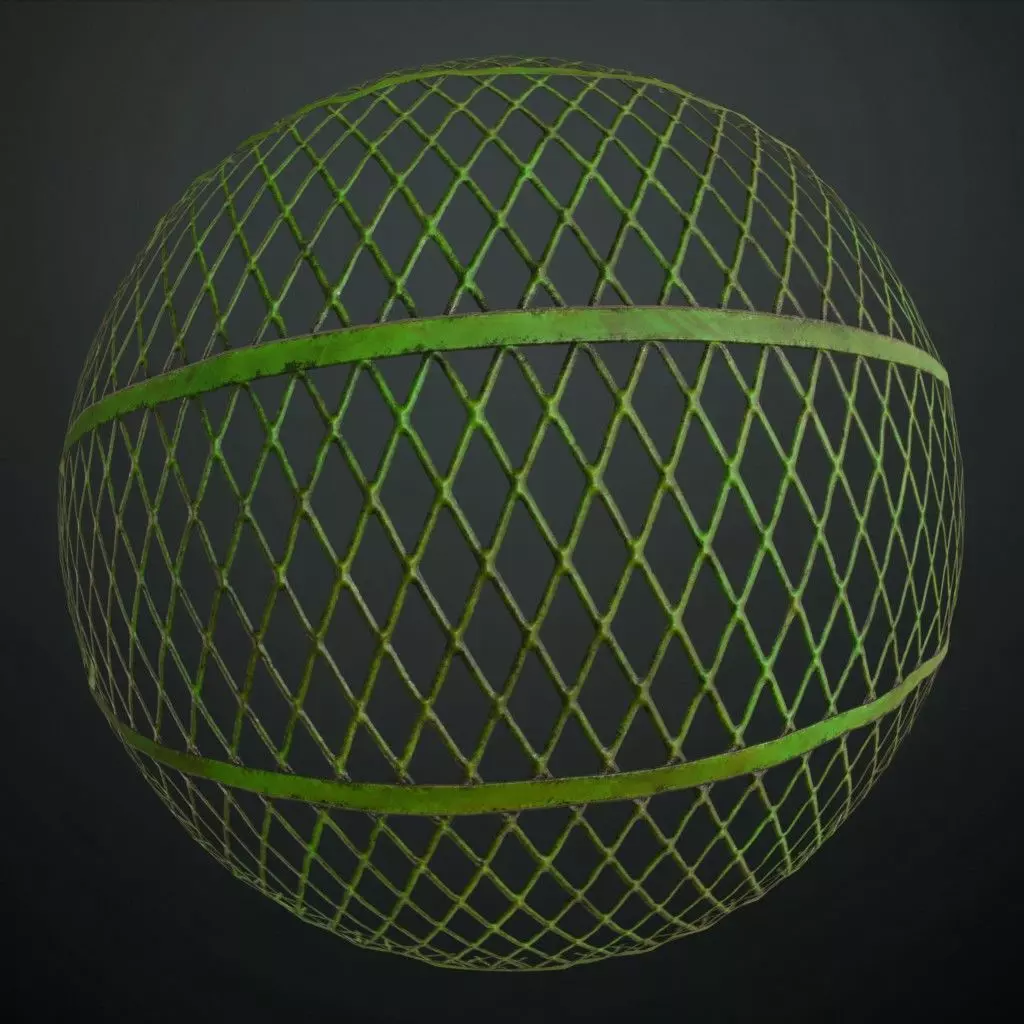 Green Painted Metal Grill Transparent PBR Seamless Texture