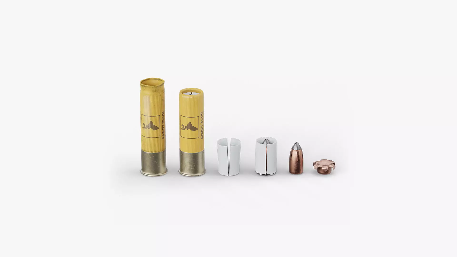 Shotgun Shell Yellow Low-poly 3D model
