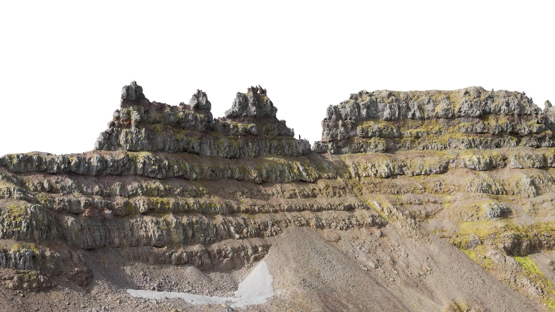 Faroe Mountain Cliffs B Low-poly 3D model