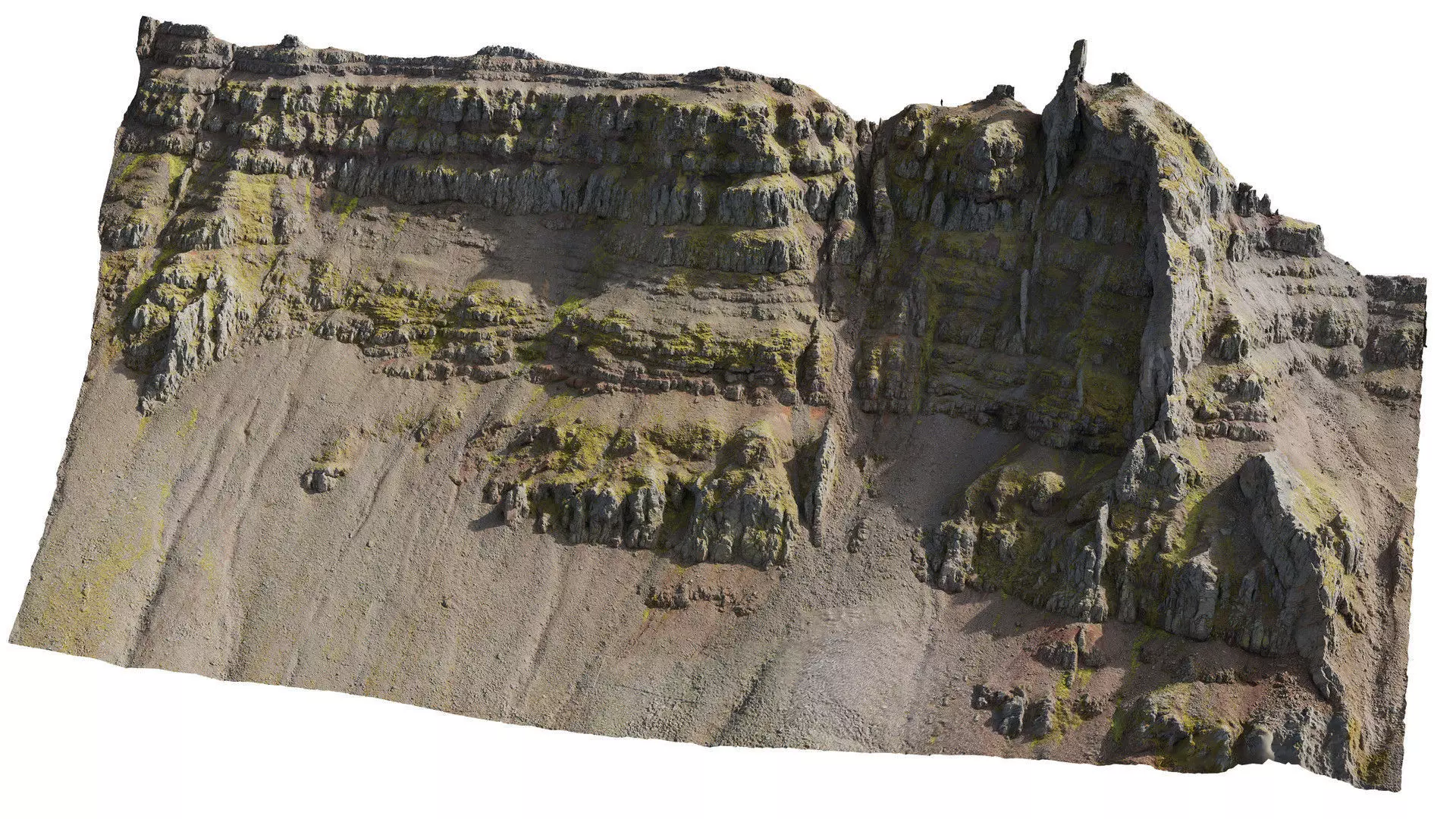 Faroe Mountain Cliffs E Low-poly 3D model