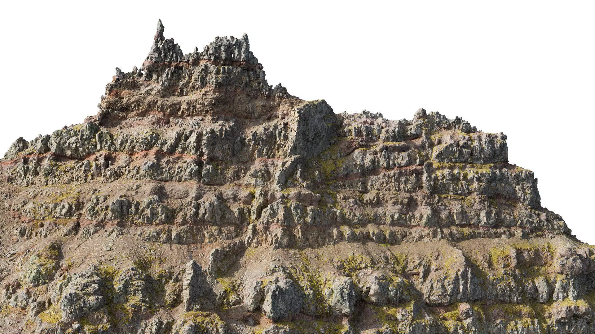 Faroe Mountain Cliffs F Low-poly 3D model