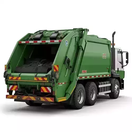 Realistic Garbage Truck 3D Model