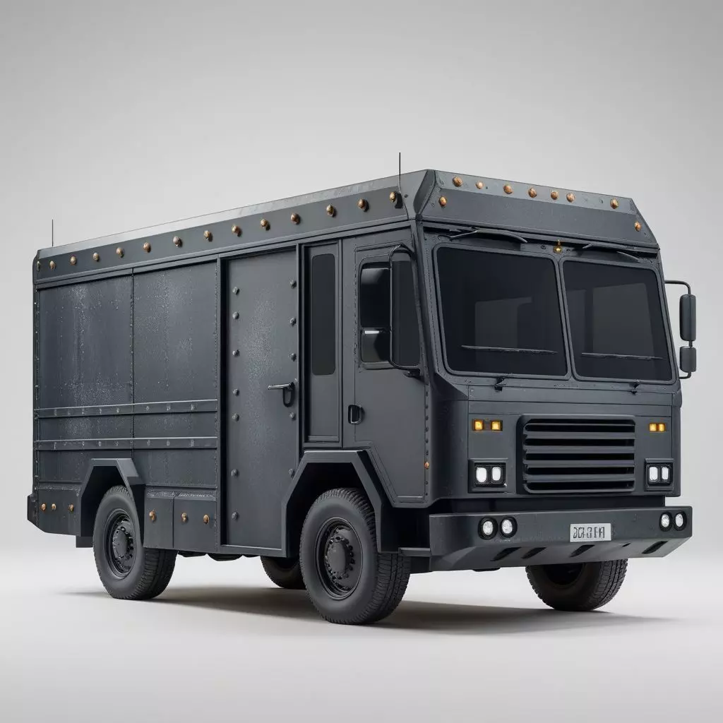 Realistic Armored SWAT Van 3D Model Low-poly 3D model