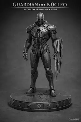 Knight Dark SciFi Warrior 32mm STL EJE VII The Contenedor