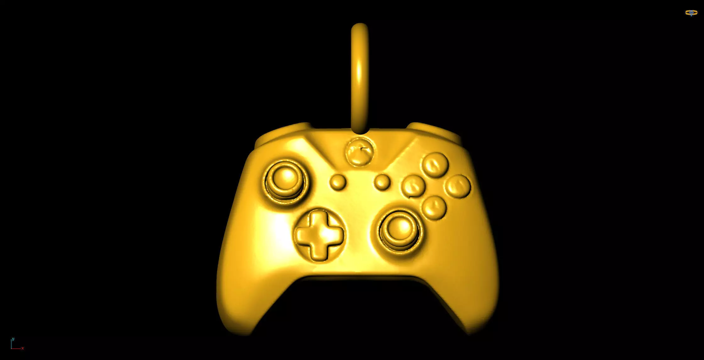 Gaming controller pendant charms - one inch pendant 3D print model