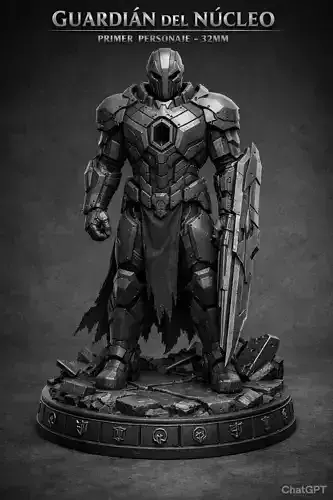 Knight Dark SciFi Warrior 32mm STL EJE VII Ancla