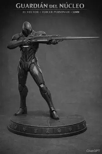 Knight Aether Marksman 32mm STL SciFi Dark Miniature