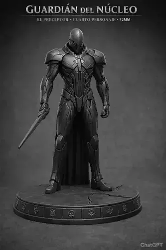 Knight Prime Sentinel Commander 32mm STL SciFi Miniature