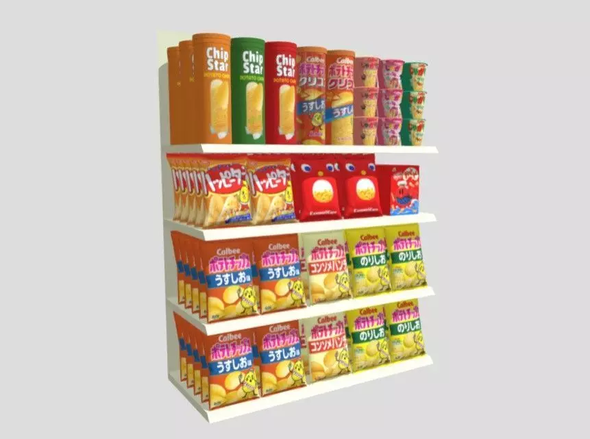confectionery shelf Low-poly 3D model