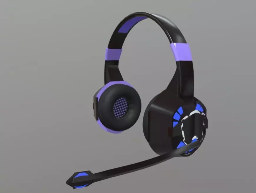 head phone wireless 3d model Low-poly 3D model