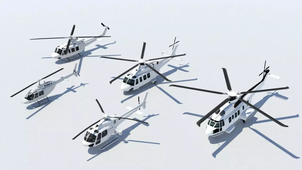 Multi-Mission Helicopter Pack 5 Static Low Poly Scenery Ready