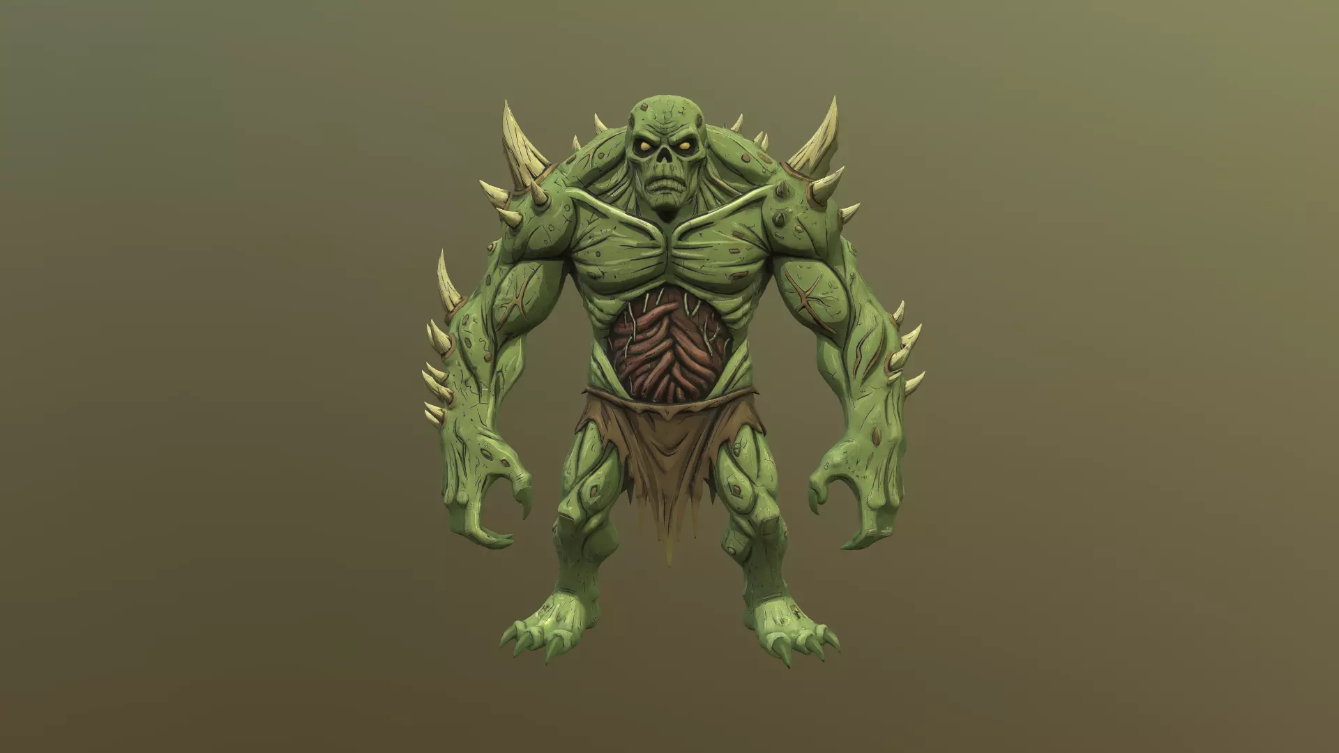 Low Poly Stylized Plague Titan Brute - PBR Low-poly 3D model