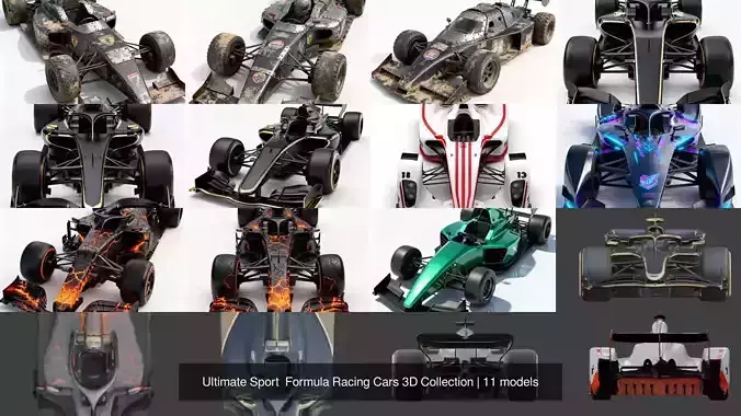3D Model Pack Ultimate Formula Racing Sport Coupe 3D Collection VR / AR ...
