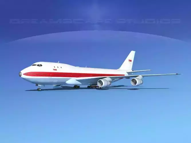 Boeing 747-100 TWA 1 3D model