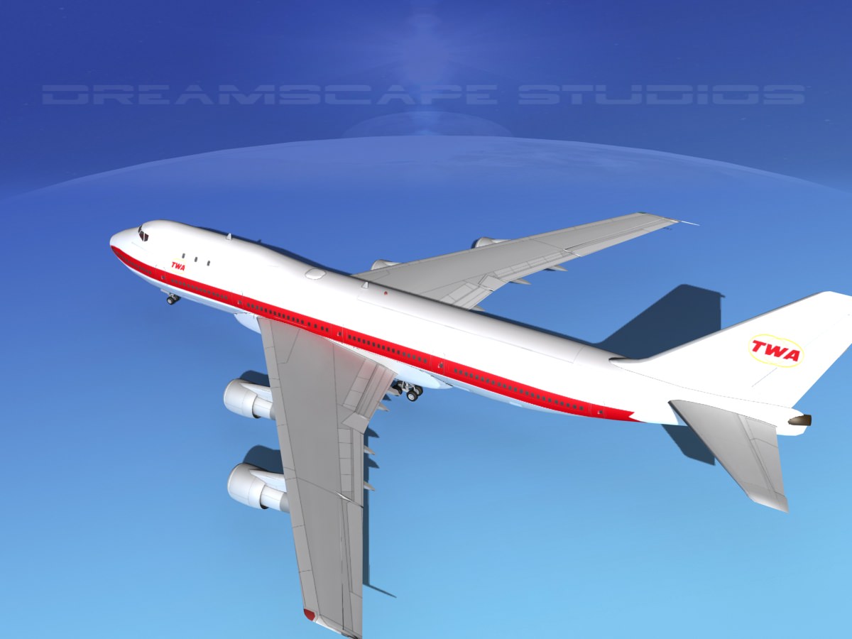Boeing 747-100 TWA 1 3D model_9