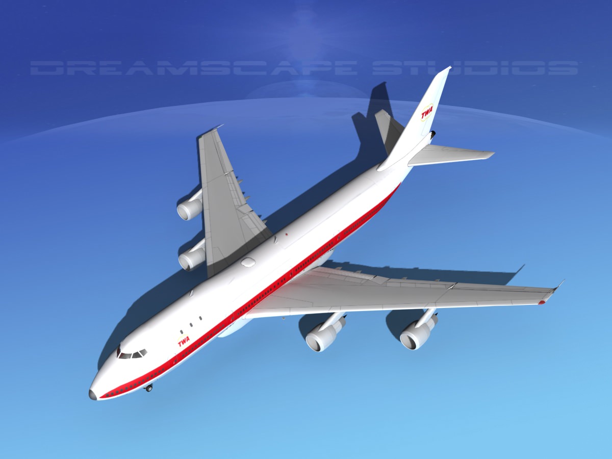 Boeing 747-100 TWA 1 3D model_8