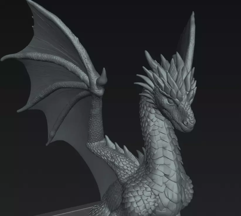 Dragon Albino Dragon Miniature STL High Detail Fantasy Free 3D print model