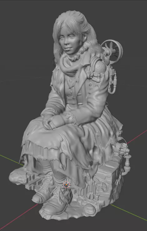 Victorian Air Automaton Mechanical Melancholy Statue 19cm 3D print model