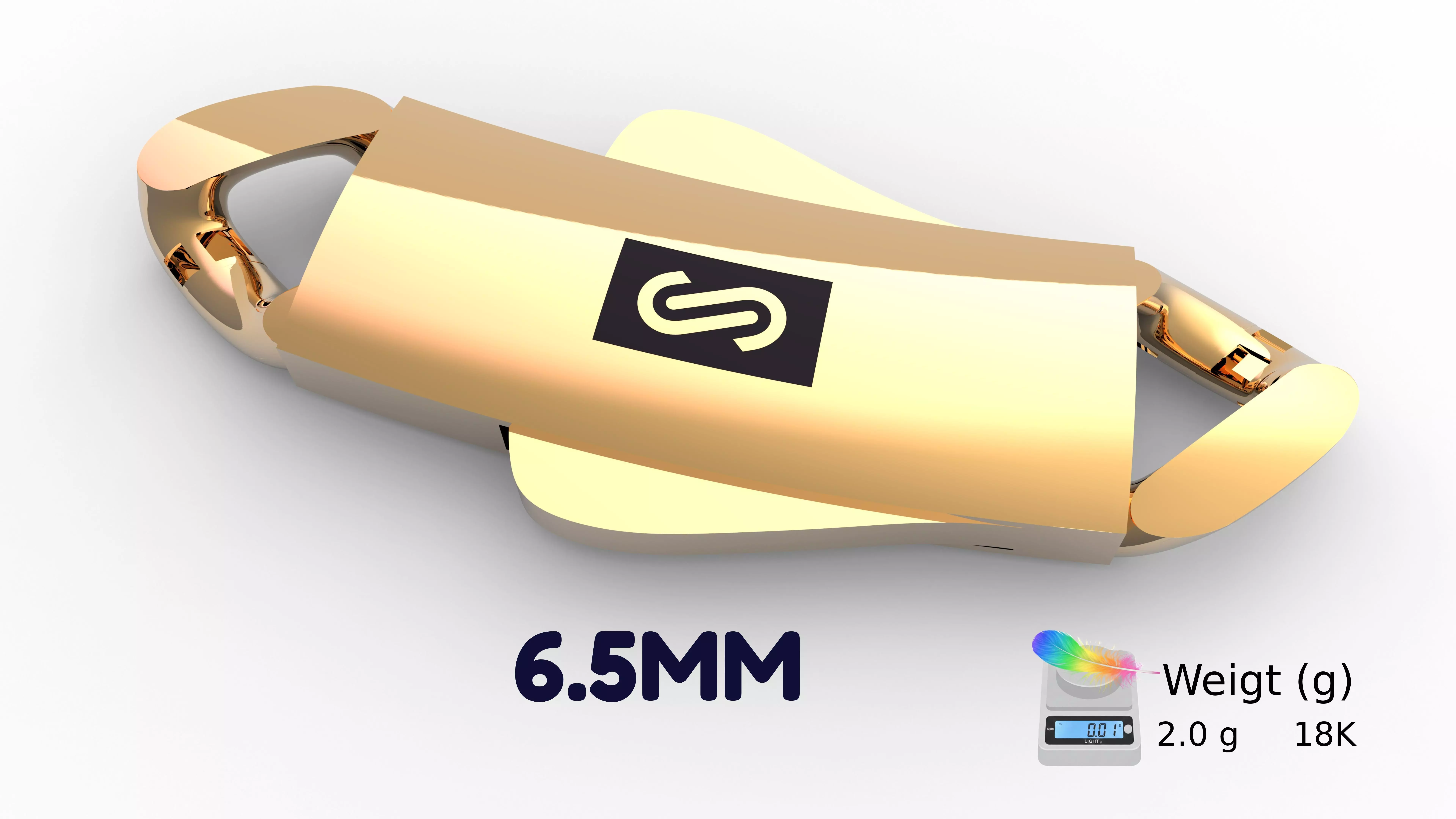 monacochain-lock-necklace 6-5MM 3D print model