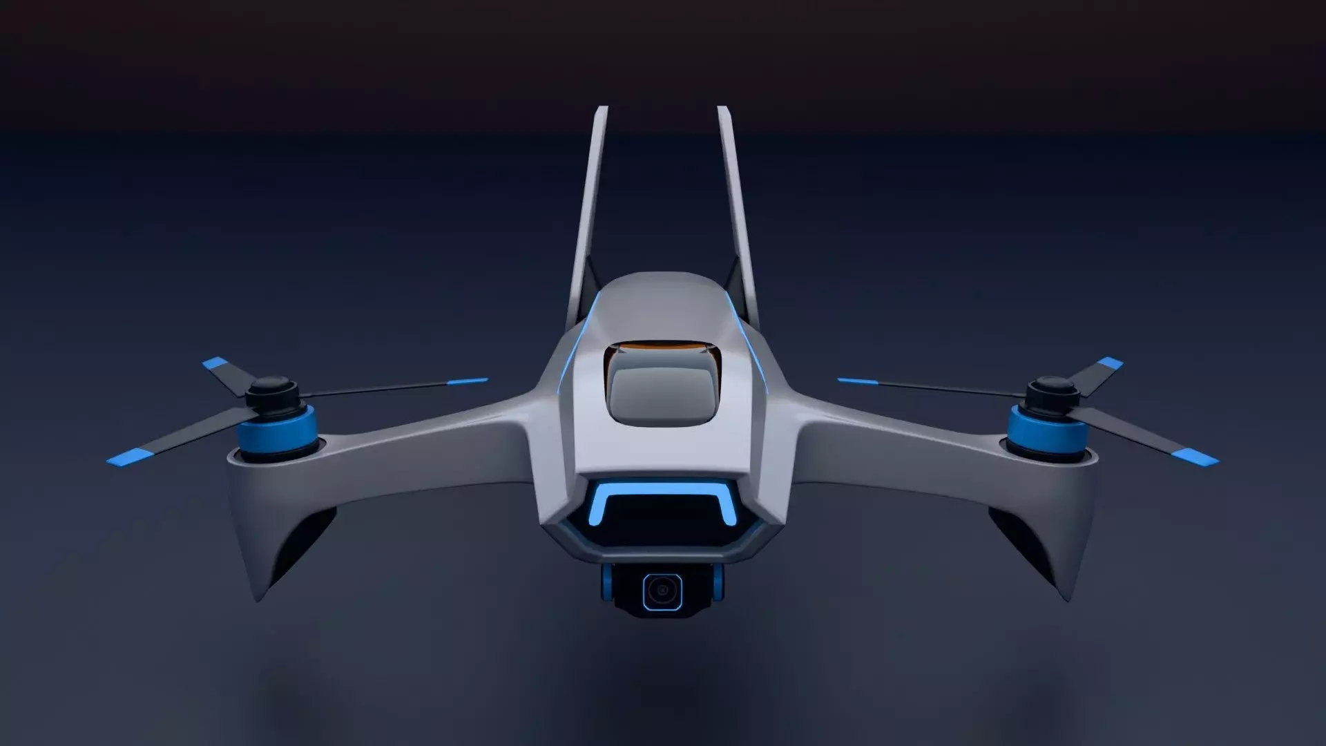 Cyberpunk Drone - Futuristic UAV Sci-Fi 3D Model Low-poly 3D model