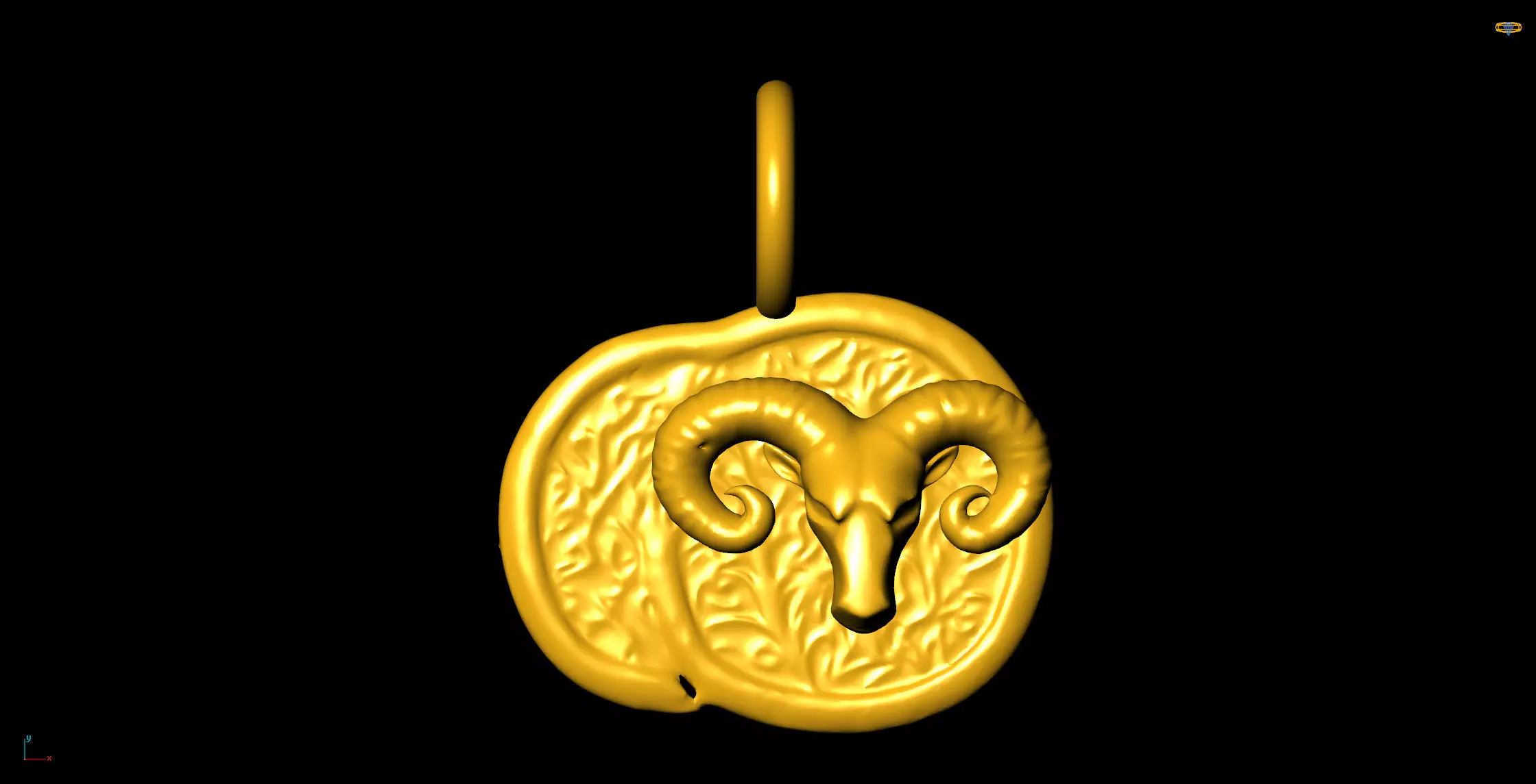 Deer pendant charms - one inch pendant 3D print model