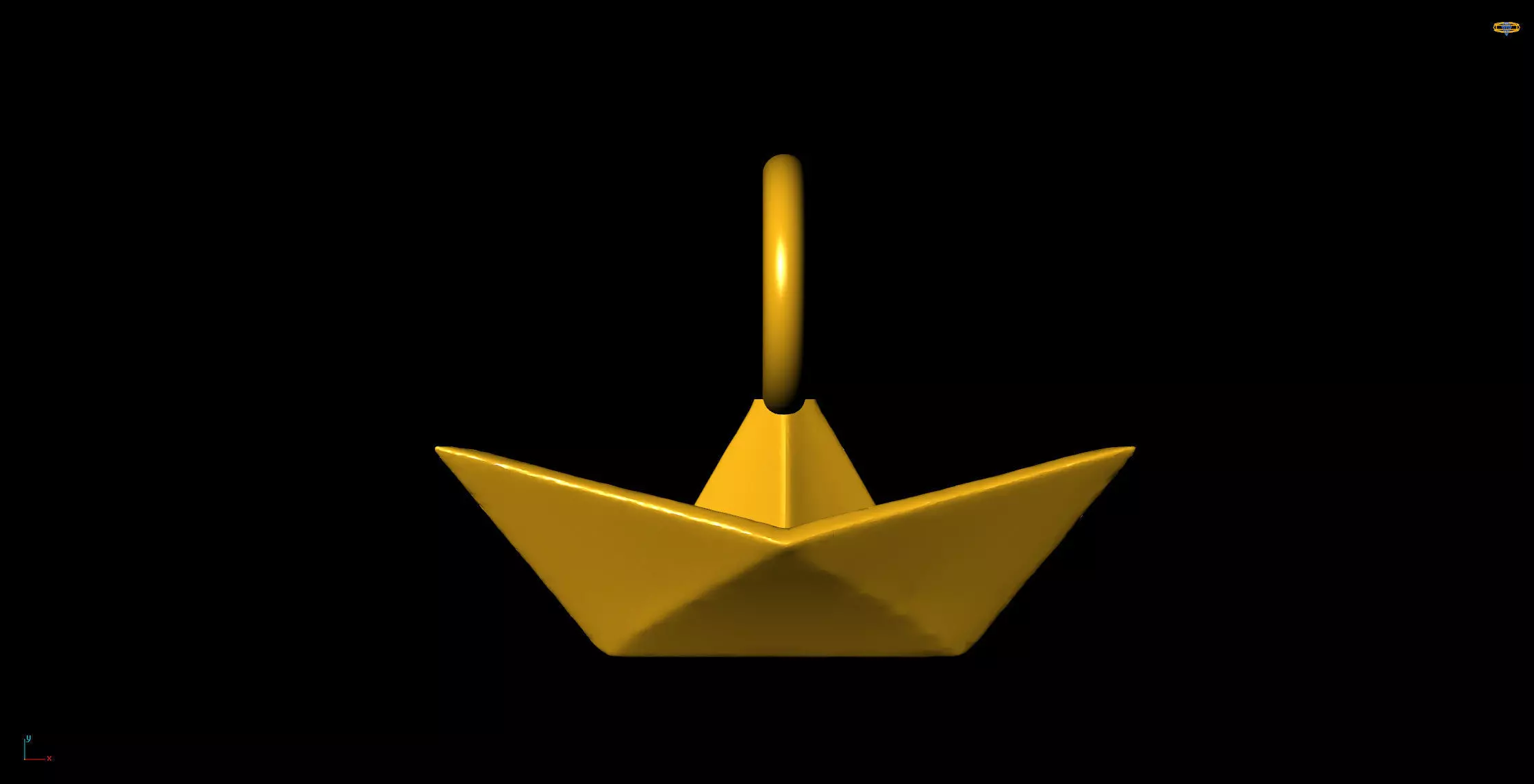paper boat pendant charms - one inch pendant 3D print model
