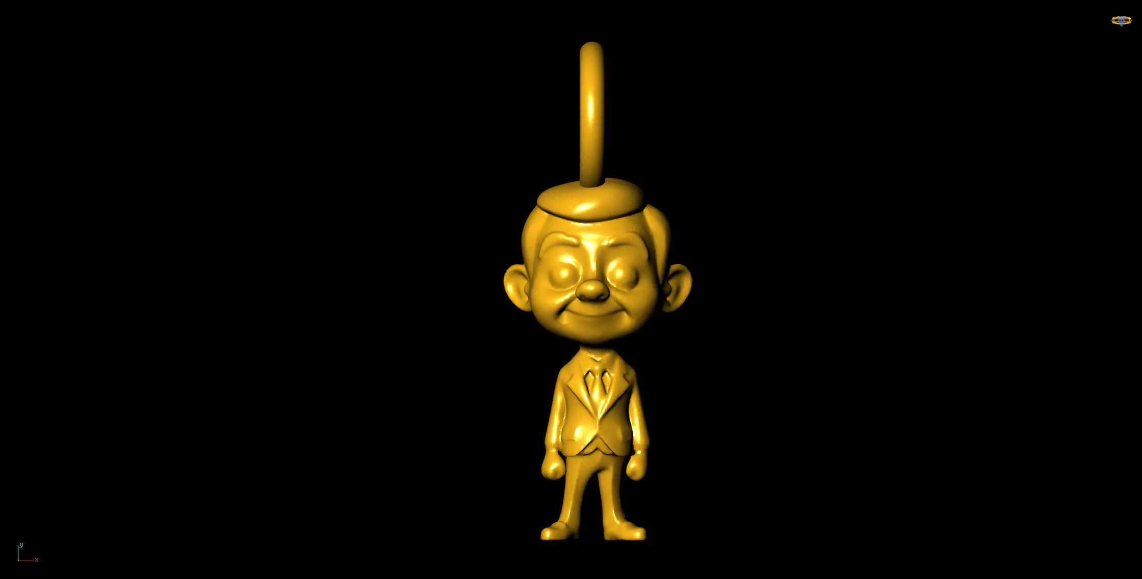 Mr bean pendant charms - one inch pendant 3D print model