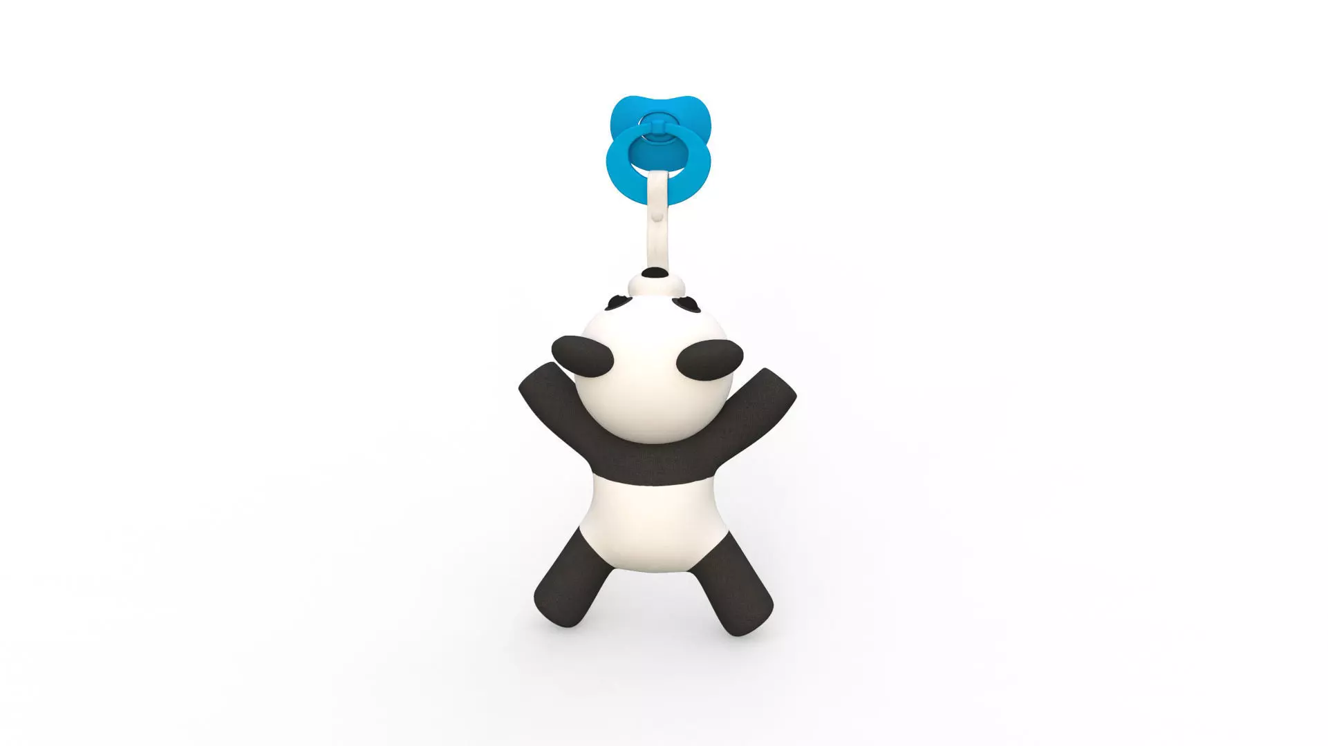 Cute Baby Panda with Pacifier Low-poly 3D model
